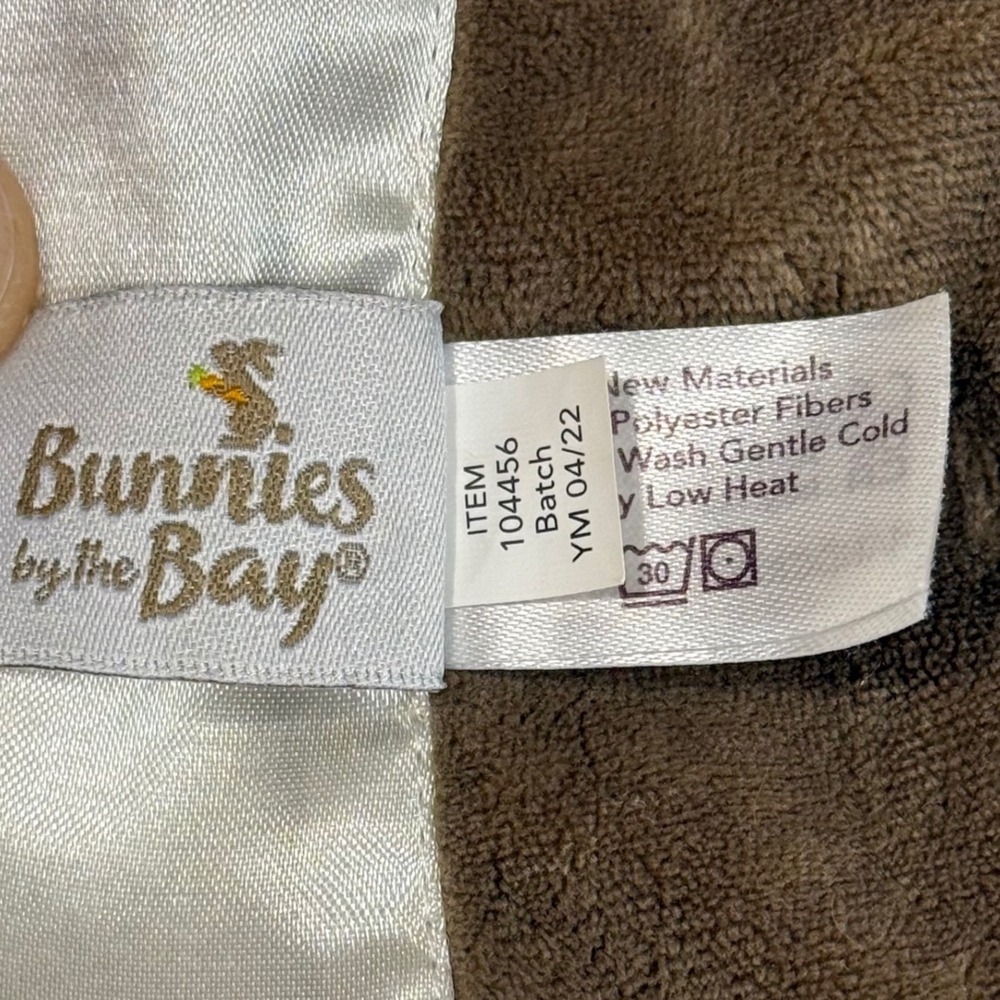 Bunnies By The Bay Bunny Nibble Buddy Blanket‎ Brown Lovey Security Plush 104456 - Picture 8 of 9